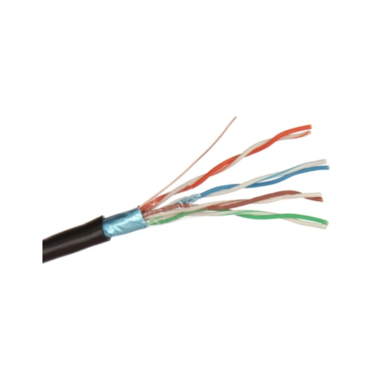 Кабель ExeGate FUTP4-C5e-CCA-S24-SW-OUT-PE-BK-305 FTP 4 пары кат.5e CCA, 0.52мм (24AWG), экран, внешн., с тросом, 305м, черн., PE <EX301071RUS>