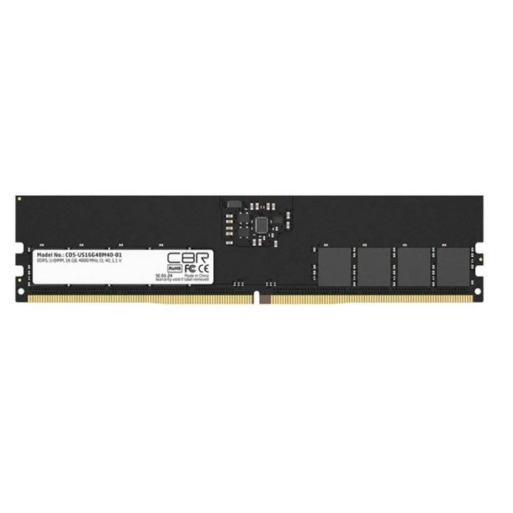 Оперативная память CBR CD5-US16G48M40-01 PC5-38400, DDR5 DIMM (UDIMM) 16GB , 4800MHz, черный