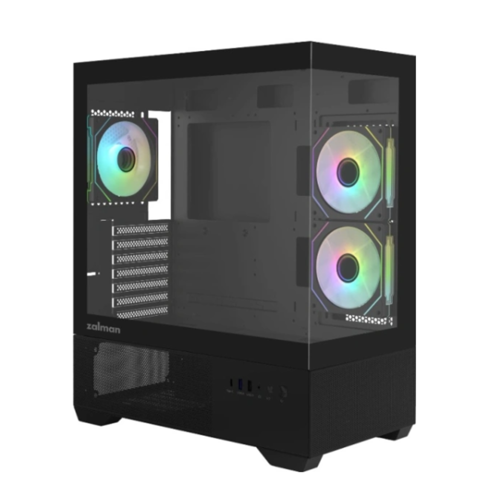 Компьютерный корпус ZALMAN CHRONIX V2, ATX, BLACK, WINDOW, 1xCombo (3.5’’ or 2.5’’), 1x3.5’’HDD, 2x2.5’’SSD, 1xUSB2.0, 1xUSB3.0, 1xUSB Type-C, SIDE 2x