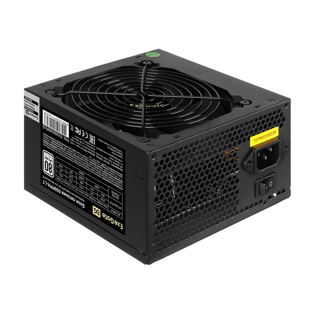 Блок питания ExeGate 650PPH-LT-OEM (EX282046RUS-OEM), 650Вт, 80 PLUS, 120мм, черный