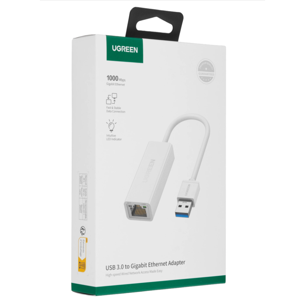 Сетевой адаптер Adapter UGREEN CR111 USB 3.0 A To Gigabit Ethernet Adapter, Black