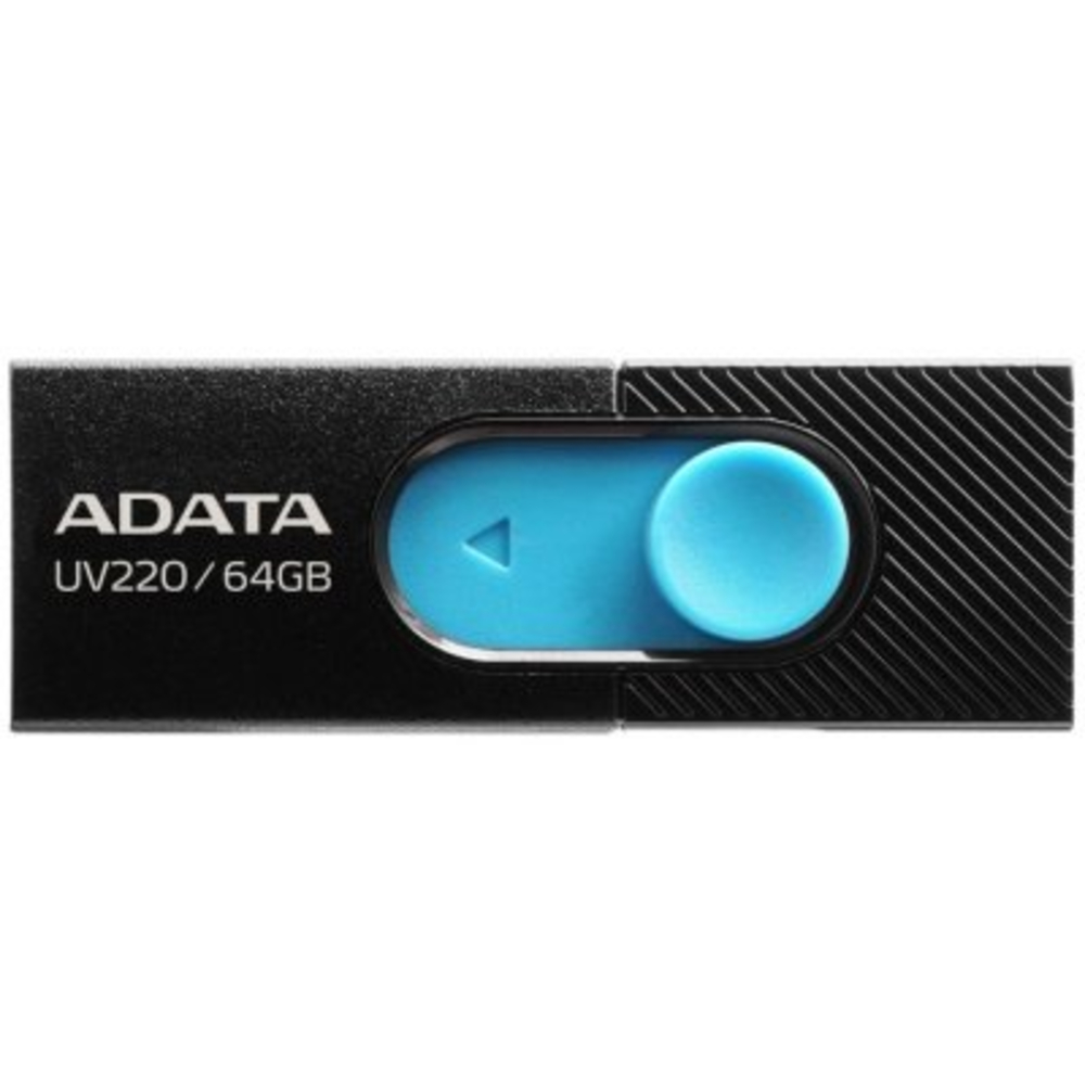 Флешка USB ADATA UV220 (AUV220-64G-RBKBL), 64Gb, USB 2.0, R/W 15/5, черный/голубой