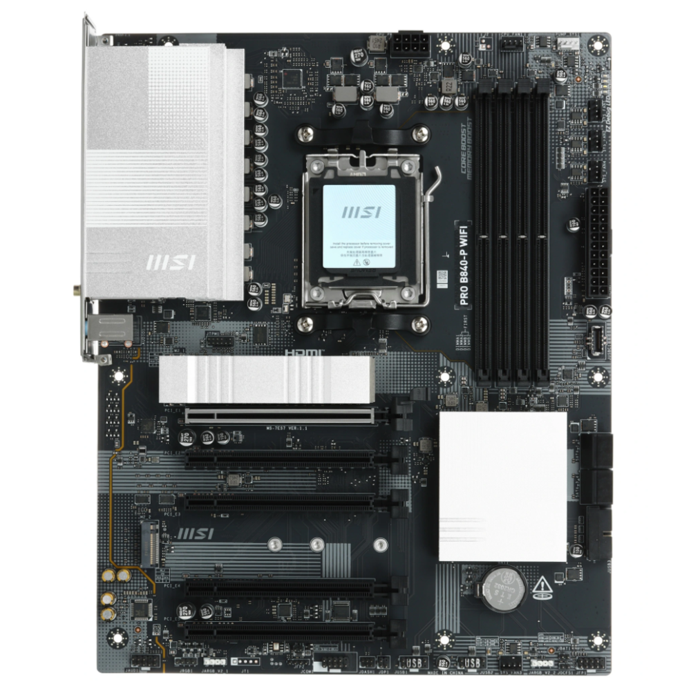 Материнская плата MSI PRO B840-P WIFI6E, Socket AM5, AMD B840, ATX, Ret