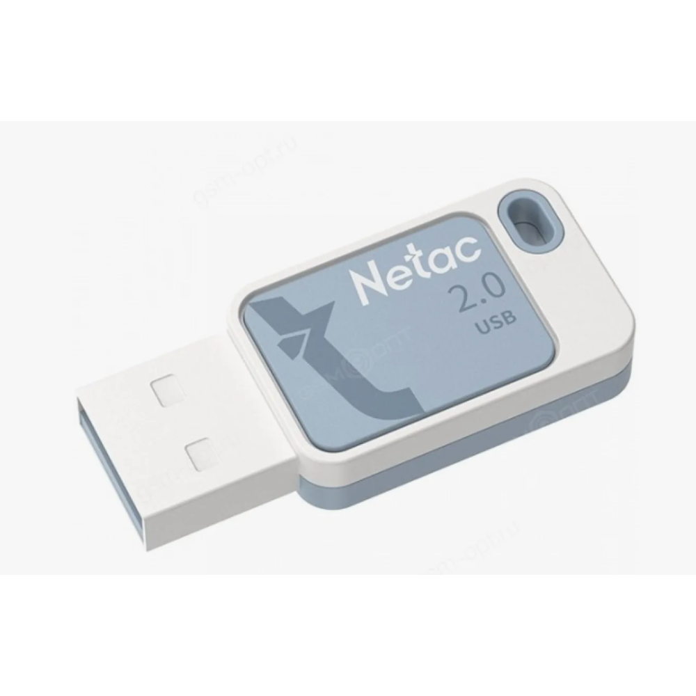Флешка USB Netac UA31 NT03UA31N-064G-20BL), 64Gb, USB 2.0, R/W 110/45, синий/белый NT03UA31N-064G-20BL