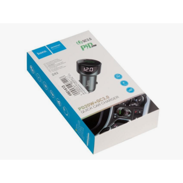 Автомобильная зарядка (от прикуривателя) HOCO Z42, PD20, QC3.0, один порт USB, один порт Type-C, серый <6931474742551>	