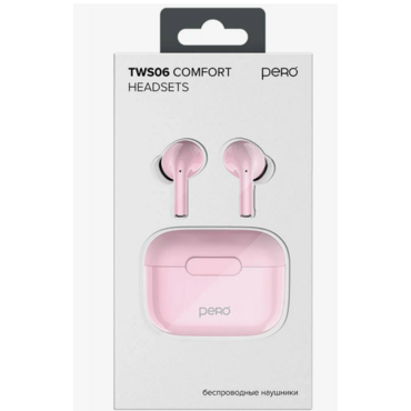 Беспроводные наушники PERO TWS06 COMFORT Pink PTWS06CP