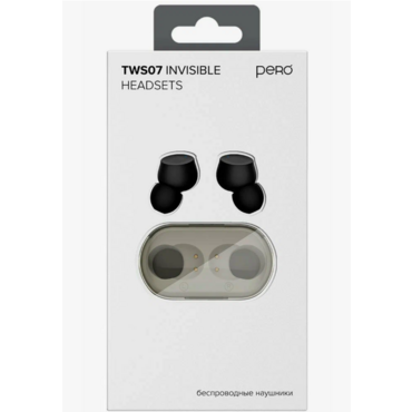 Беспроводные наушники PERO TWS07 INVISIBLE Black PTWS07B