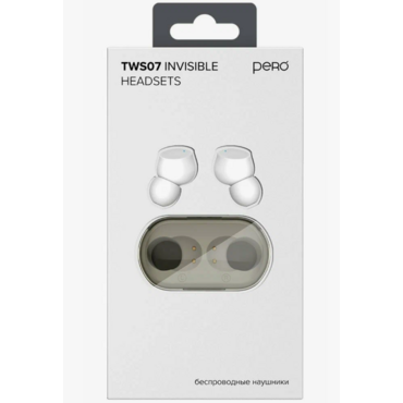 Беспроводные наушники PERO TWS07 INVISIBLE White PTWS07W