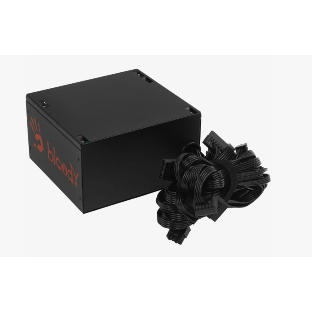 Блок питания Bloody BD-PS600W, 600Вт, 80 PLUS белый, 120мм, черный BD-PS600W