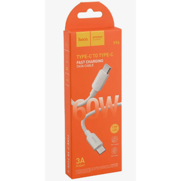 Кабель Hoco X96 Hyper TYPE-C TO TYPE-C USB Type-C (m)-USB Type-C (m) 1м черный коробка X96 Hyper TYPE-C TO TYPE-C