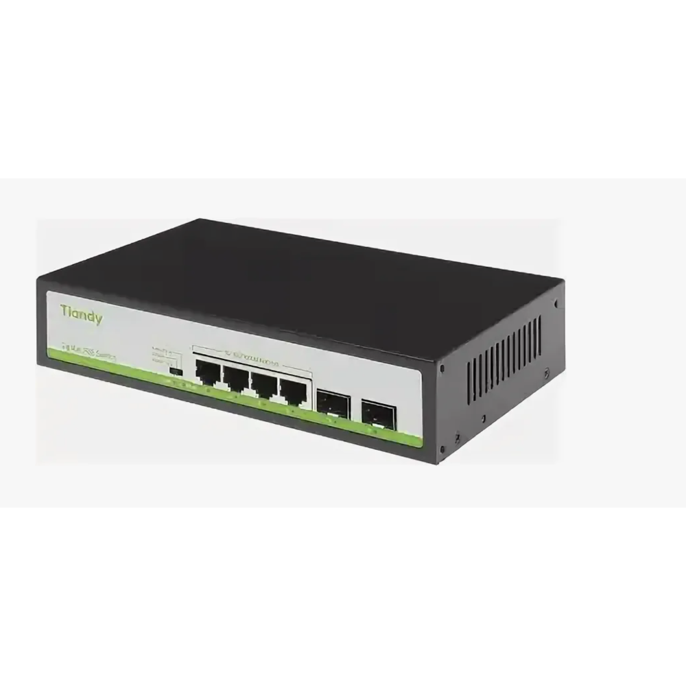 Коммутатор Tiandy TC-P3S06 Spec:H/0402/AT/60/V2.0, 4×1 Гбит/с PoE + 2×1 Гбит/с SFP, неуправляемый TC-P3S06 Spec:H/0402/AT/60/V2.0