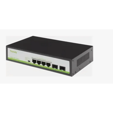 Коммутатор Tiandy TC-P3S06 Spec:H/0402/AT/60/V2.0, 4×1 Гбит/с PoE + 2×1 Гбит/с SFP, неуправляемый TC-P3S06 Spec:H/0402/AT/60/V2.0