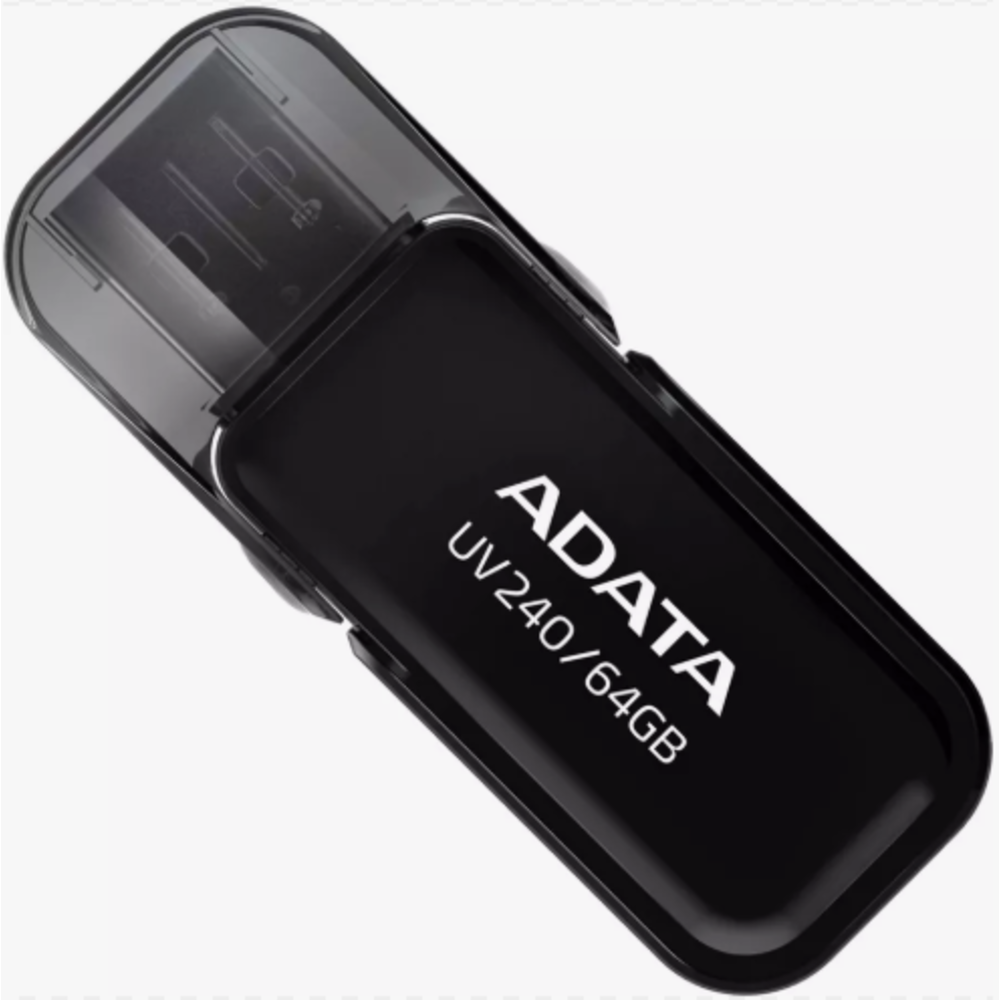 Флешка USB ADATA UV240 (AUV240-64G-RBK), 64Gb, USB 2.0, R/W 15/5, черный AUV240-64G-RBK