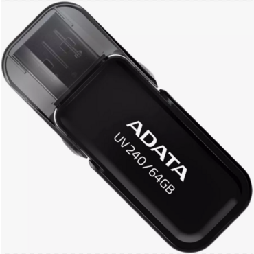 Флешка USB ADATA UV240 (AUV240-64G-RBK), 64Gb, USB 2.0, R/W 15/5, черный AUV240-64G-RBK