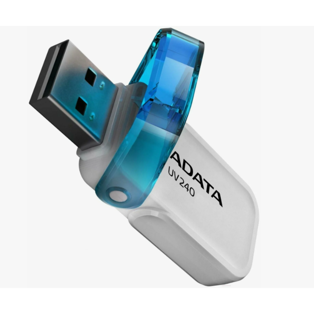 Флешка USB ADATA UV240 (AUV240-64G-RWH), 64Gb, USB 2.0, R/W 15/5, белый/синий AUV240-64G-RWH
