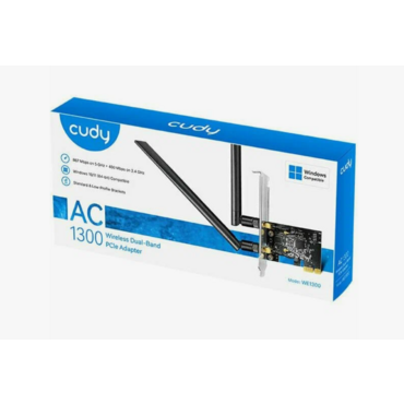 Беспроводной адаптер PCI-E Wi-Fi ,Cudy WE1300, AC1300, низкопроф. планка в комплекте