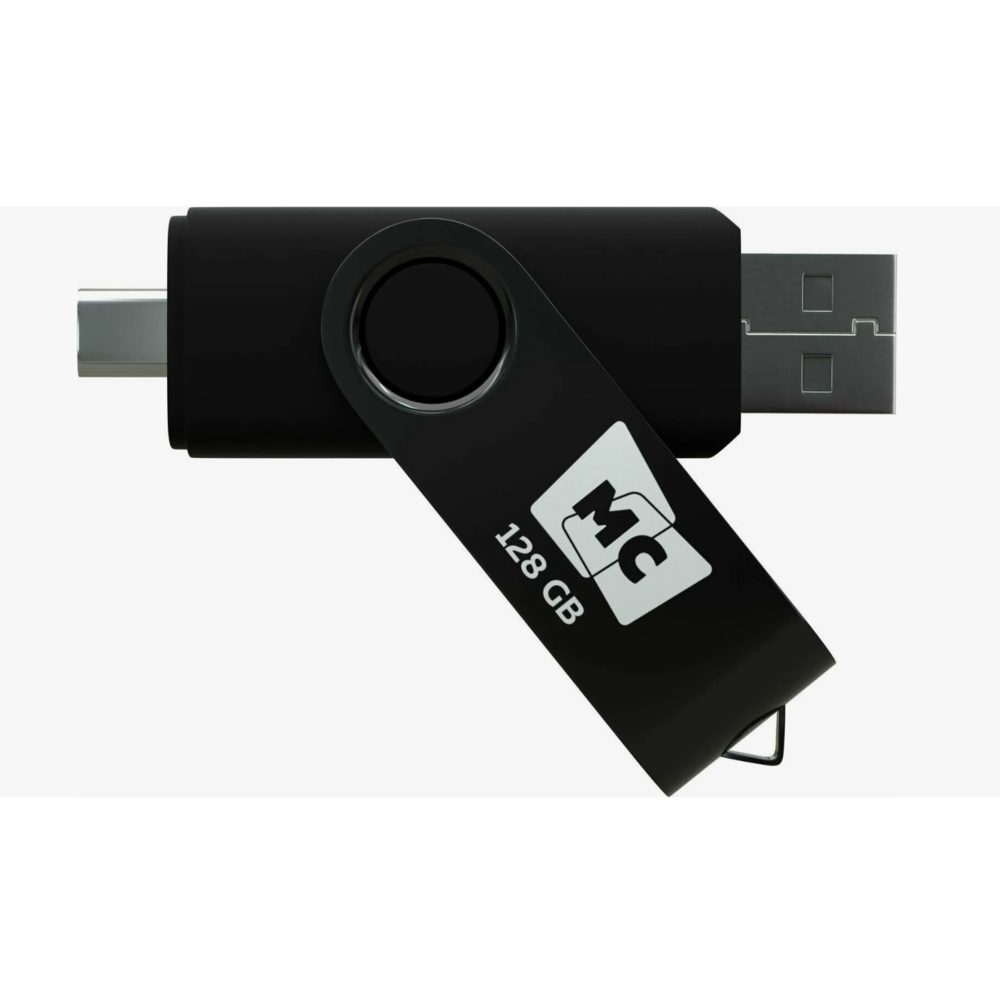 Флешка USB MORE CHOICE МФ128а Black (4620202559111), 128GB, USB 2.0/Type-C, R/W 15/5, черный