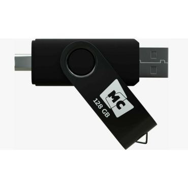 Флешка USB MORE CHOICE МФ128а Black (4620202559111), 128GB, USB 2.0/Type-C, R/W 15/5, черный