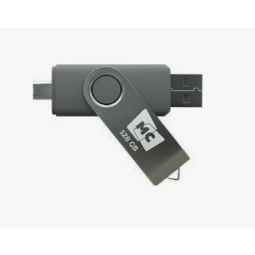 Флешка USB MORE CHOICE МФ128а Silver (4620202559104), 128GB, USB 2.0/Type-C, R/W 15/5, серебристый