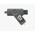 Флешка USB MORE CHOICE МФ128а Silver (4620202559104), 128GB, USB 2.0/Type-C, R/W 15/5, серебристый — основная фотография